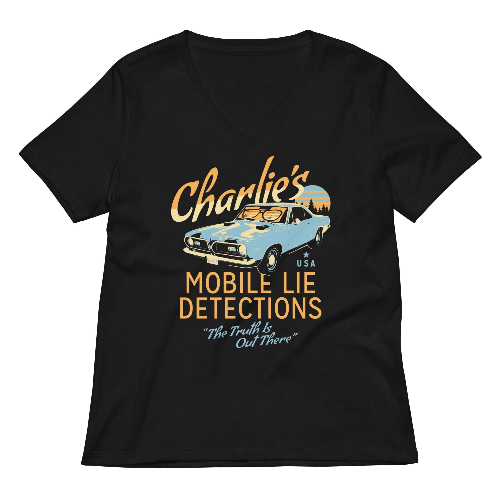 Charlie's Mobile Lie Detection Women's V-Neck Tee