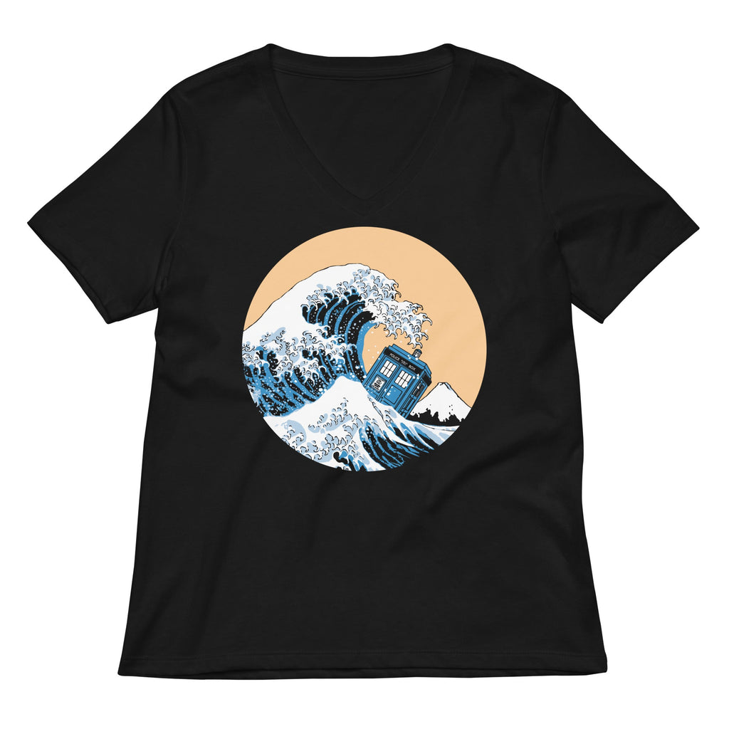 Police Box Wave Women's V-Neck Tee