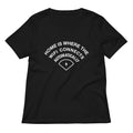 Home Is Where The WiFI Connects Automatically Women's V-Neck Tee