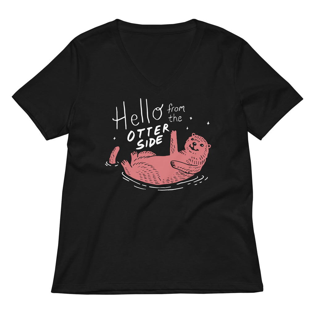 Hello From The Otter Side Women's V-Neck Tee