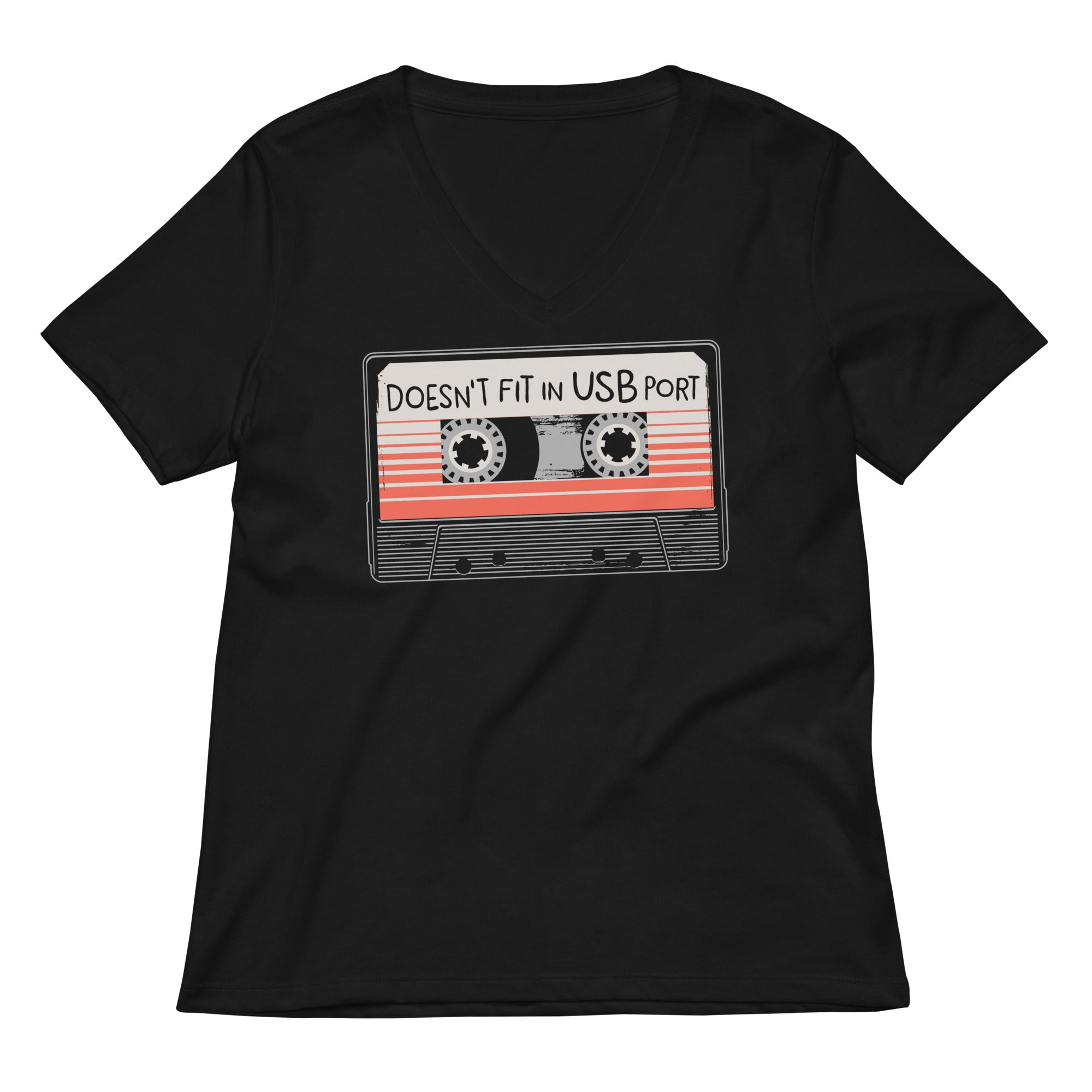Doesn't Fit In USB Port Women's V-Neck Tee