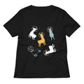 Llamas In Space Women's V-Neck Tee