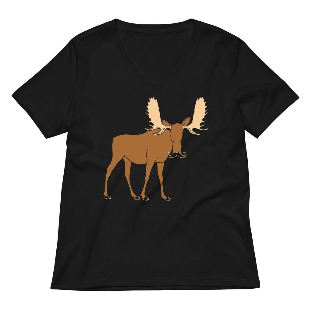 Moosestache Women's V-Neck Tee