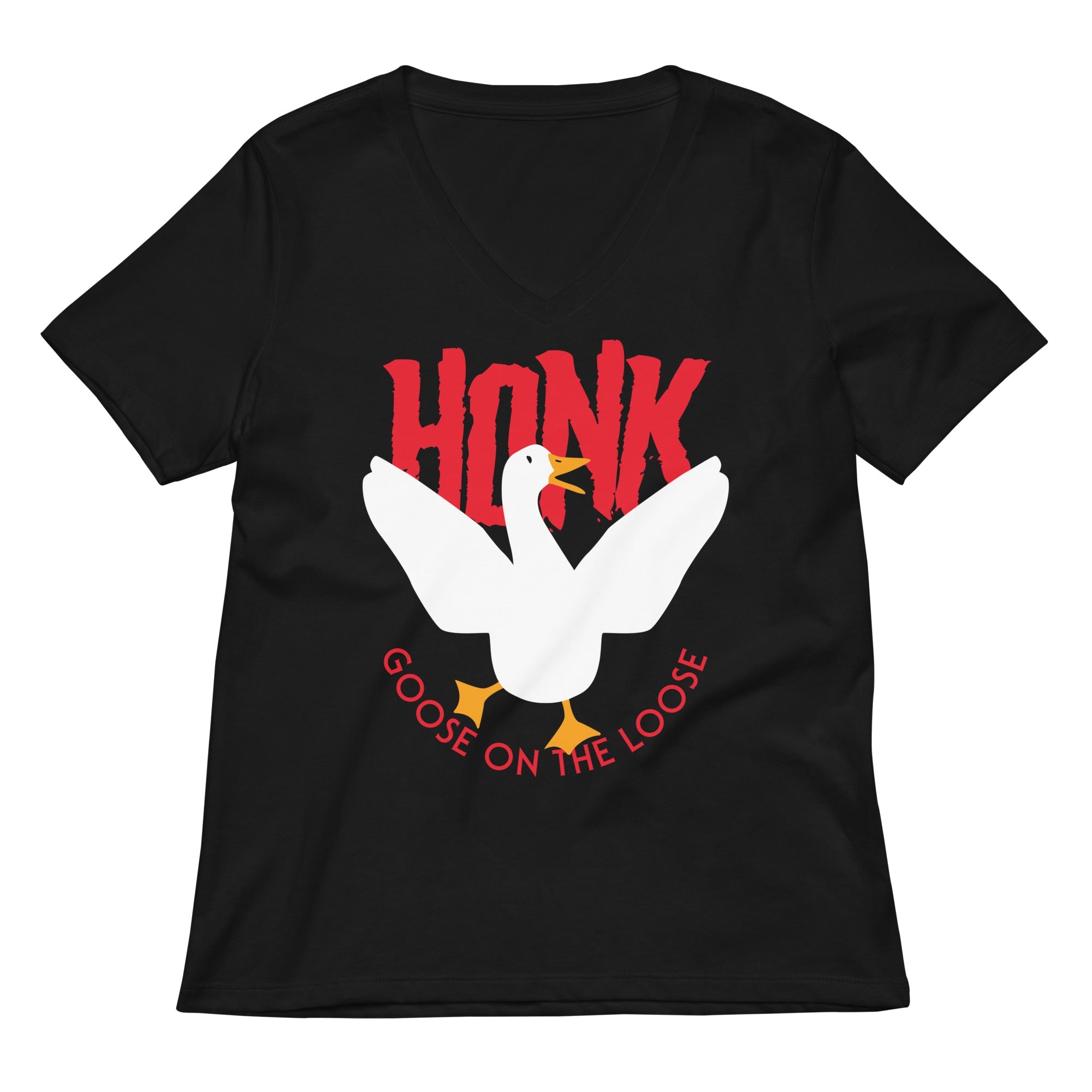 Honk Goose On The Loose Women's V-Neck Tee