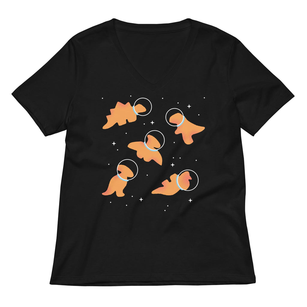 Dino Nugs In Space Women's V-Neck Tee