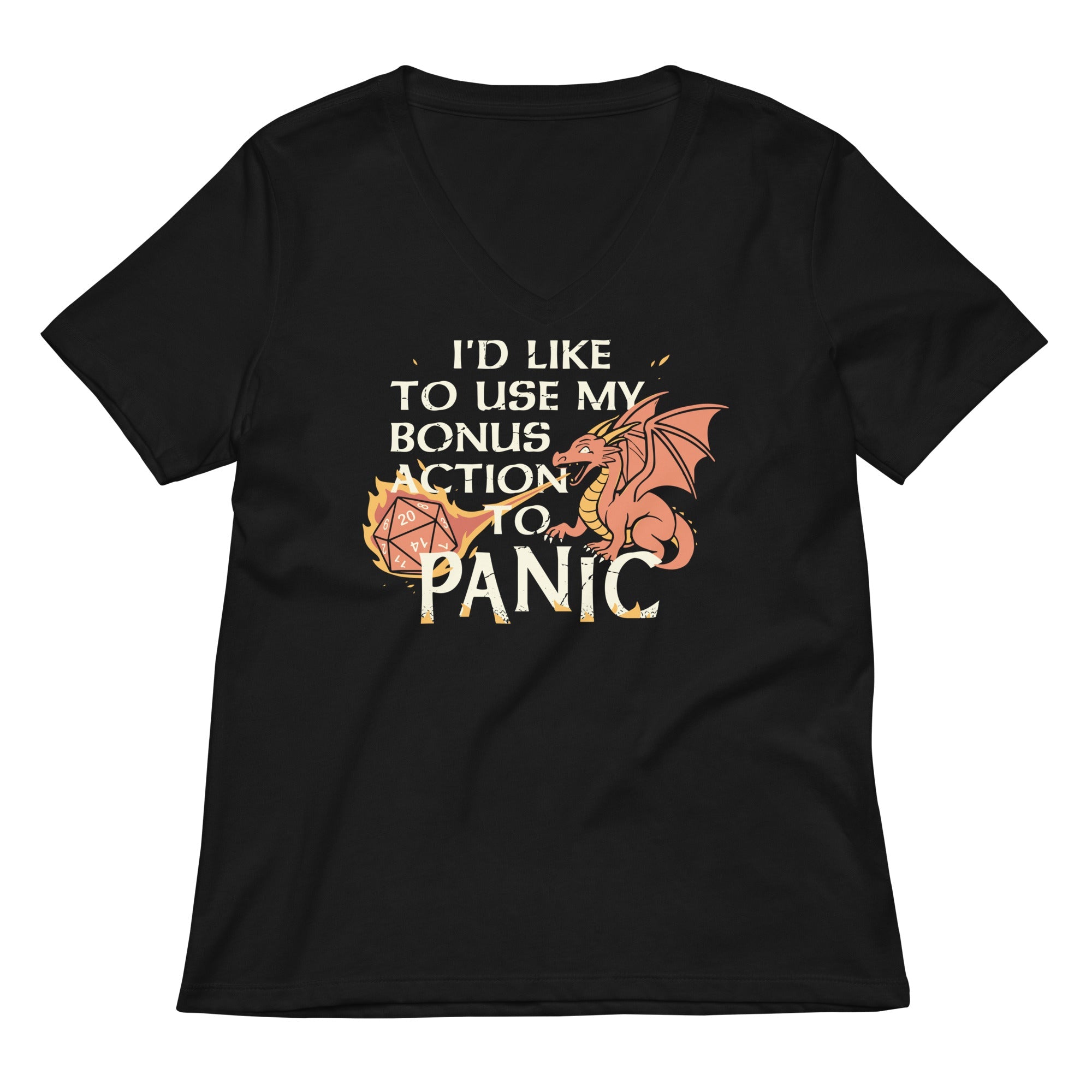 I'd Like To Use My Bonus Action To Panic Women's V-Neck Tee
