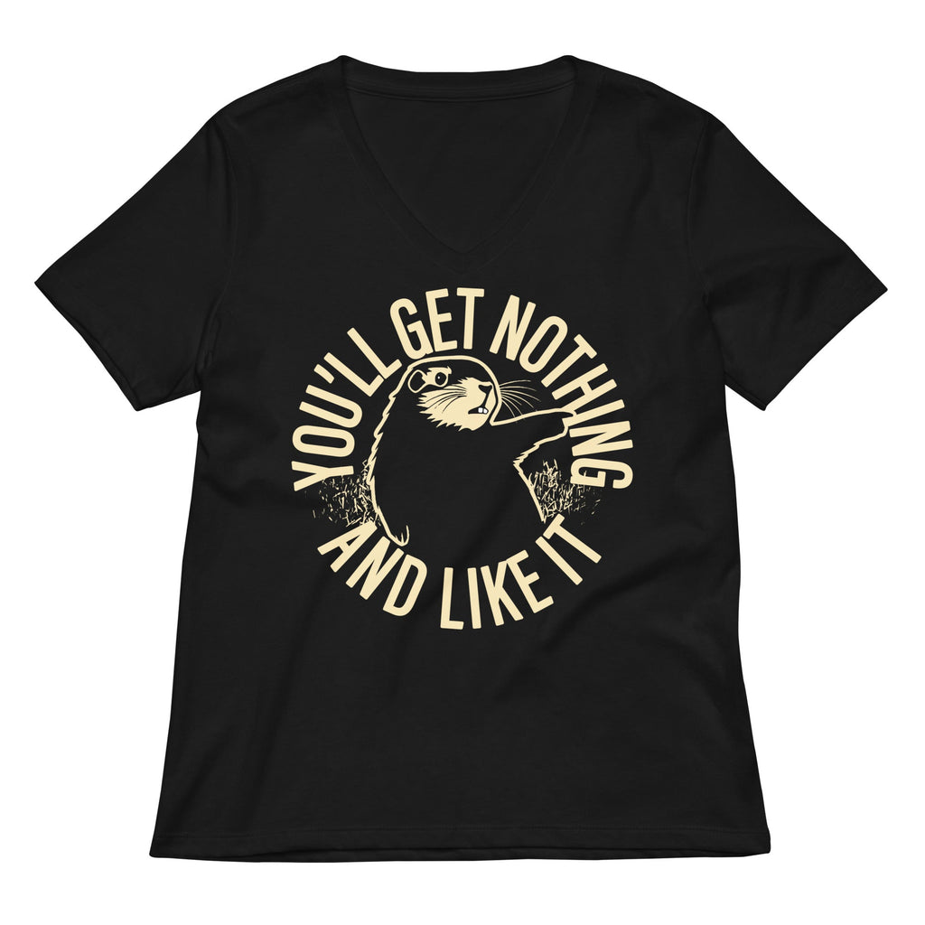 You'll Get Nothing And Like It Women's V-Neck Tee