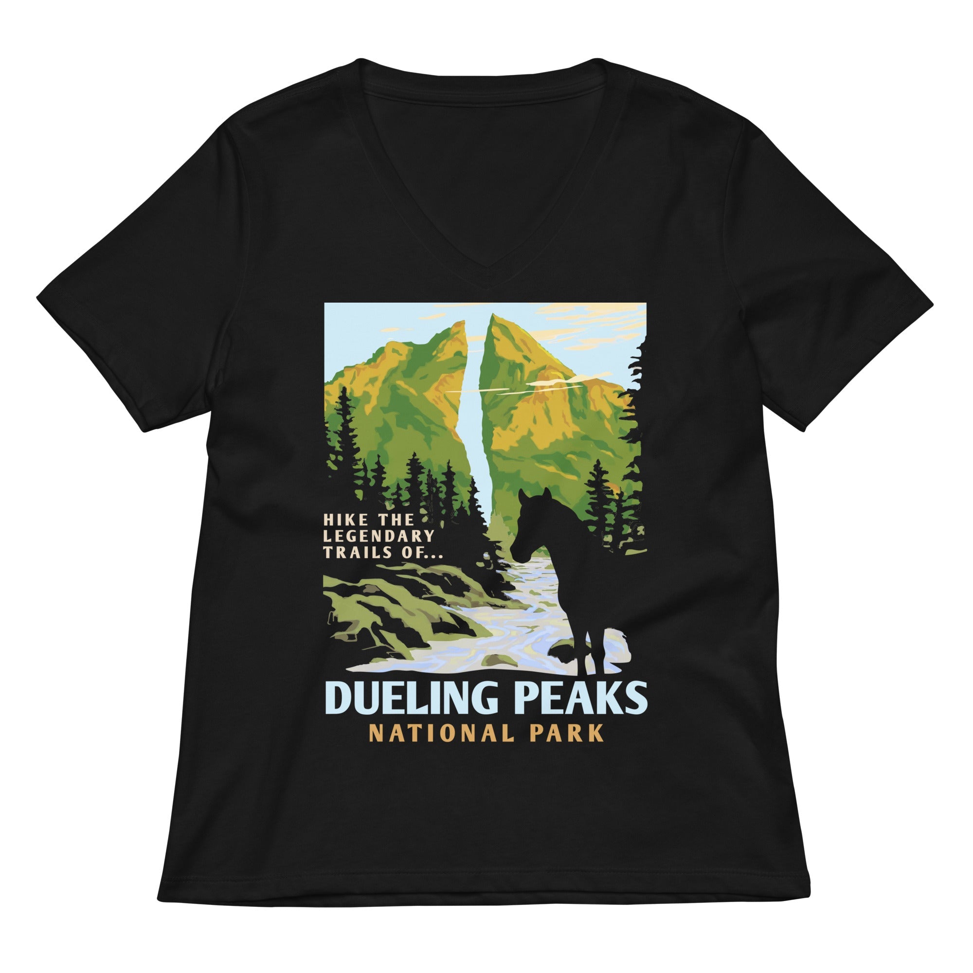 Dueling Peaks National Park Women's V-Neck Tee