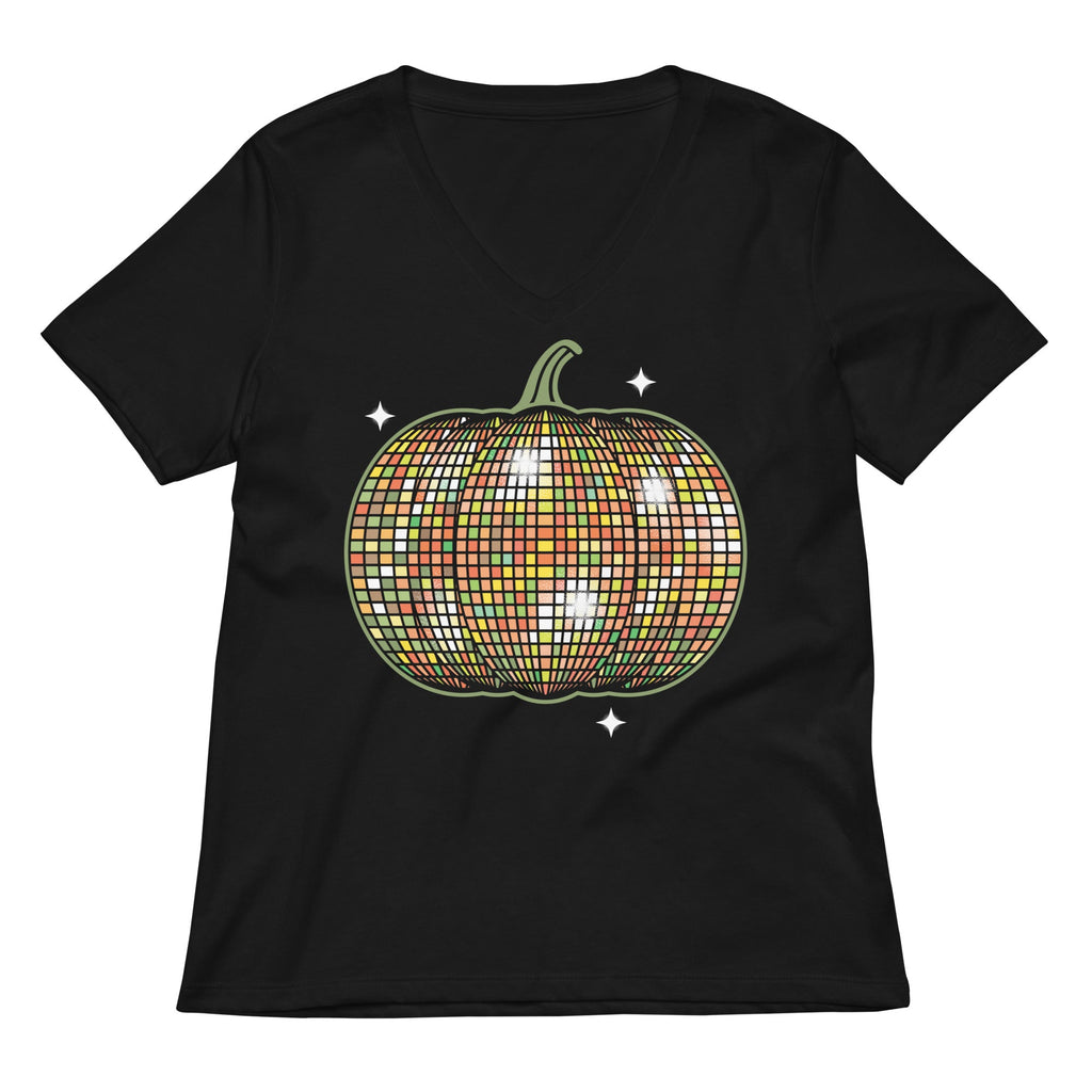 Disco Pumpkin Women's V-Neck Tee