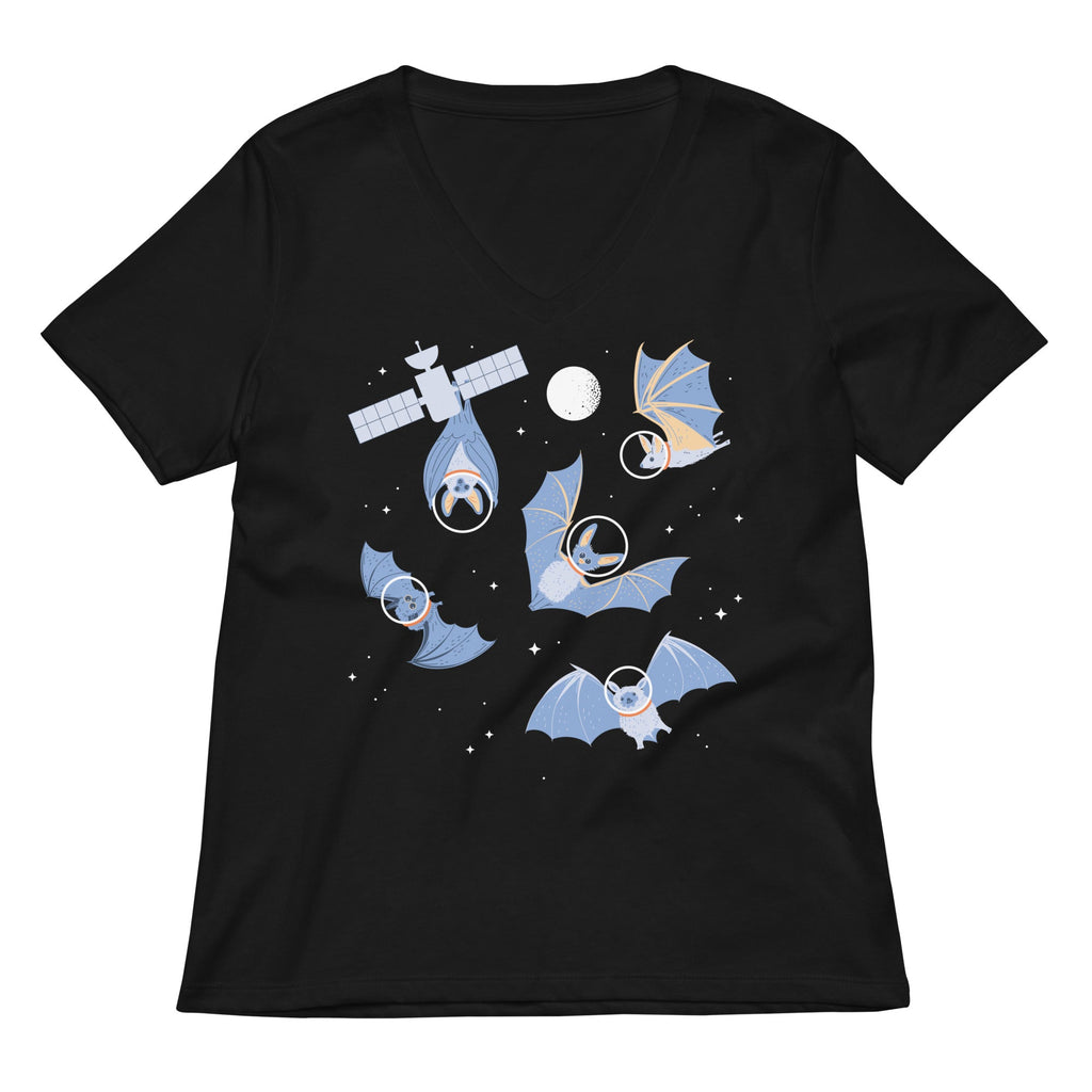 Bats In Space Women's V-Neck Tee