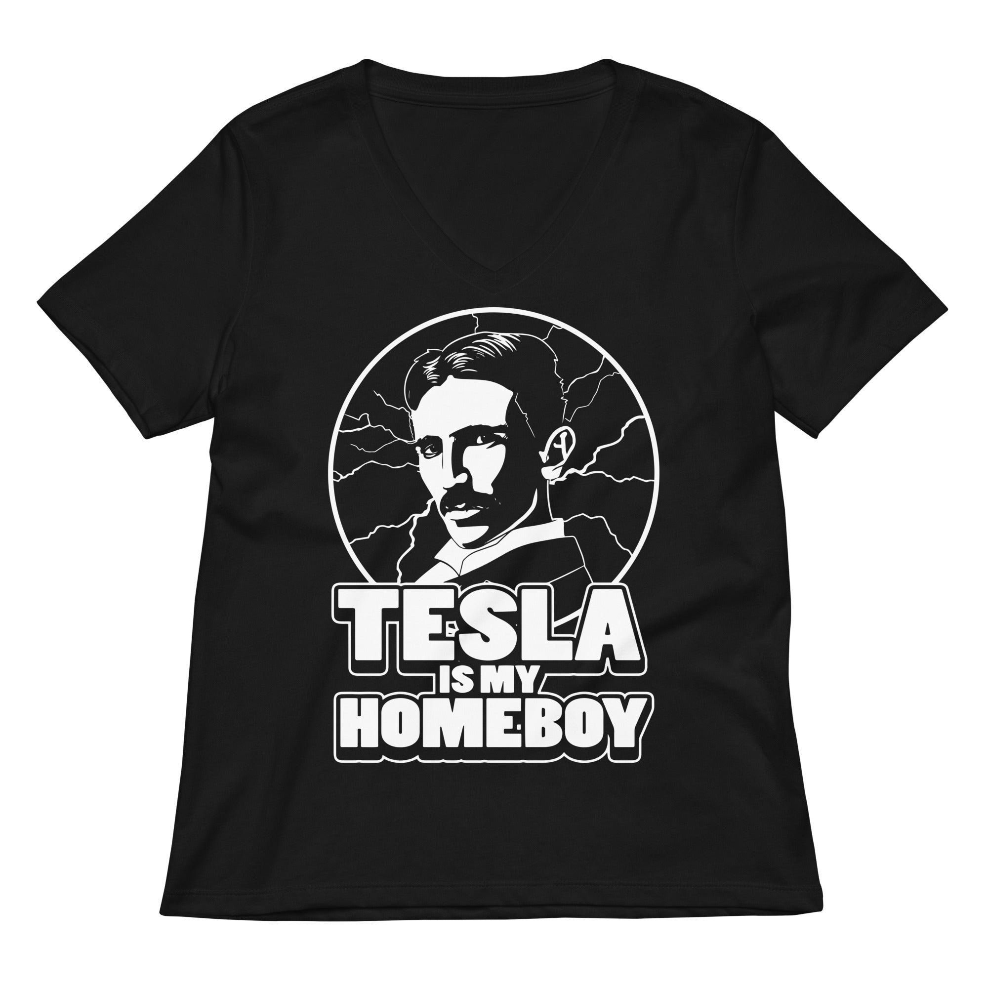 Tesla Is My Homeboy Women's V-Neck Tee