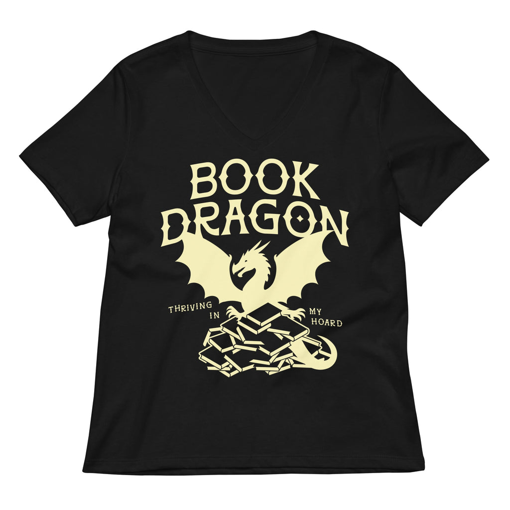 Book Dragon Thriving In My Hoard Women's V-Neck Tee