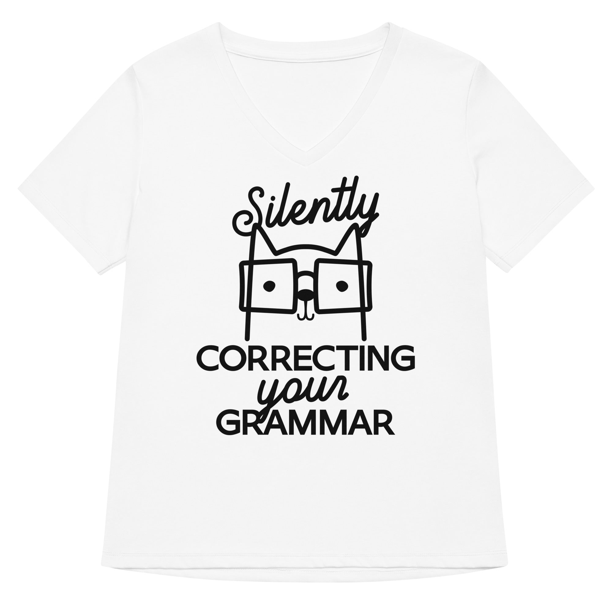 Silently Correcting Your Grammar Women's V-Neck Tee