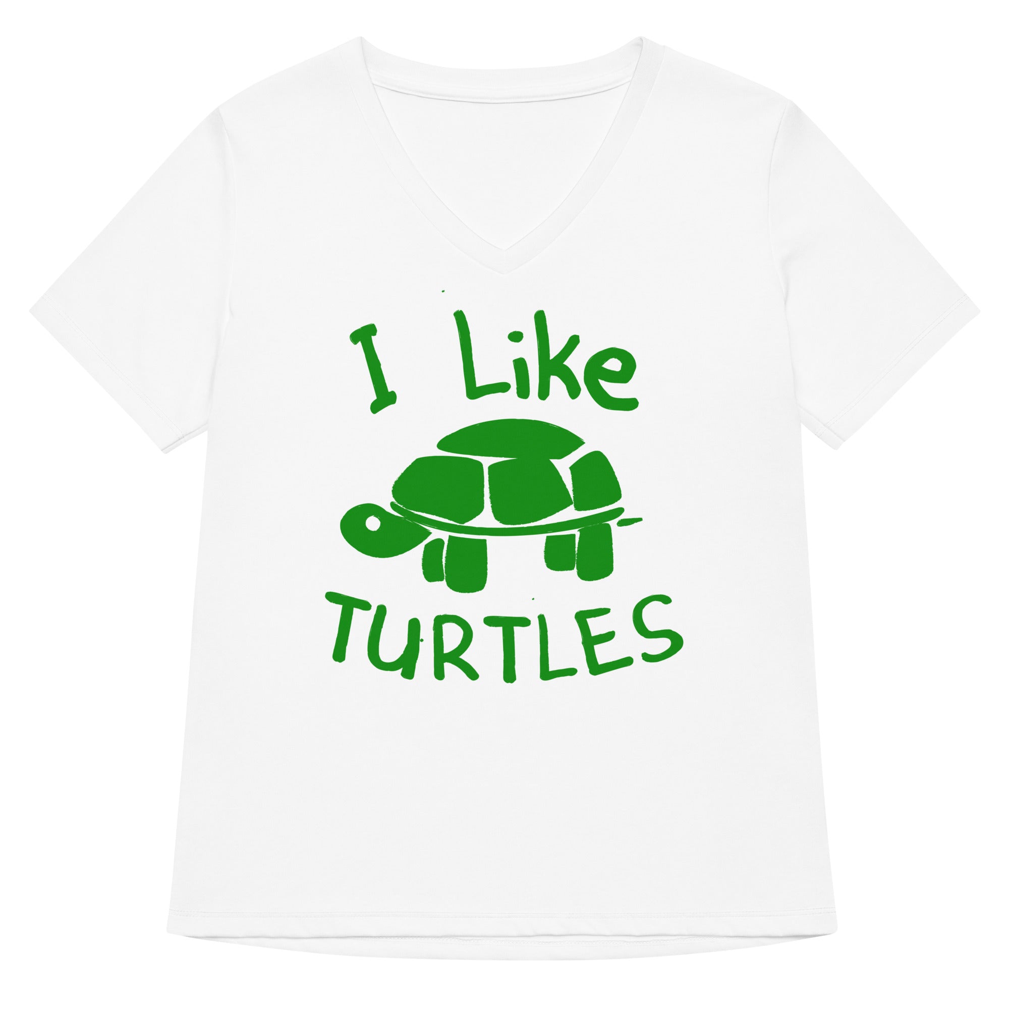 I Like Turtles Women's V-Neck Tee