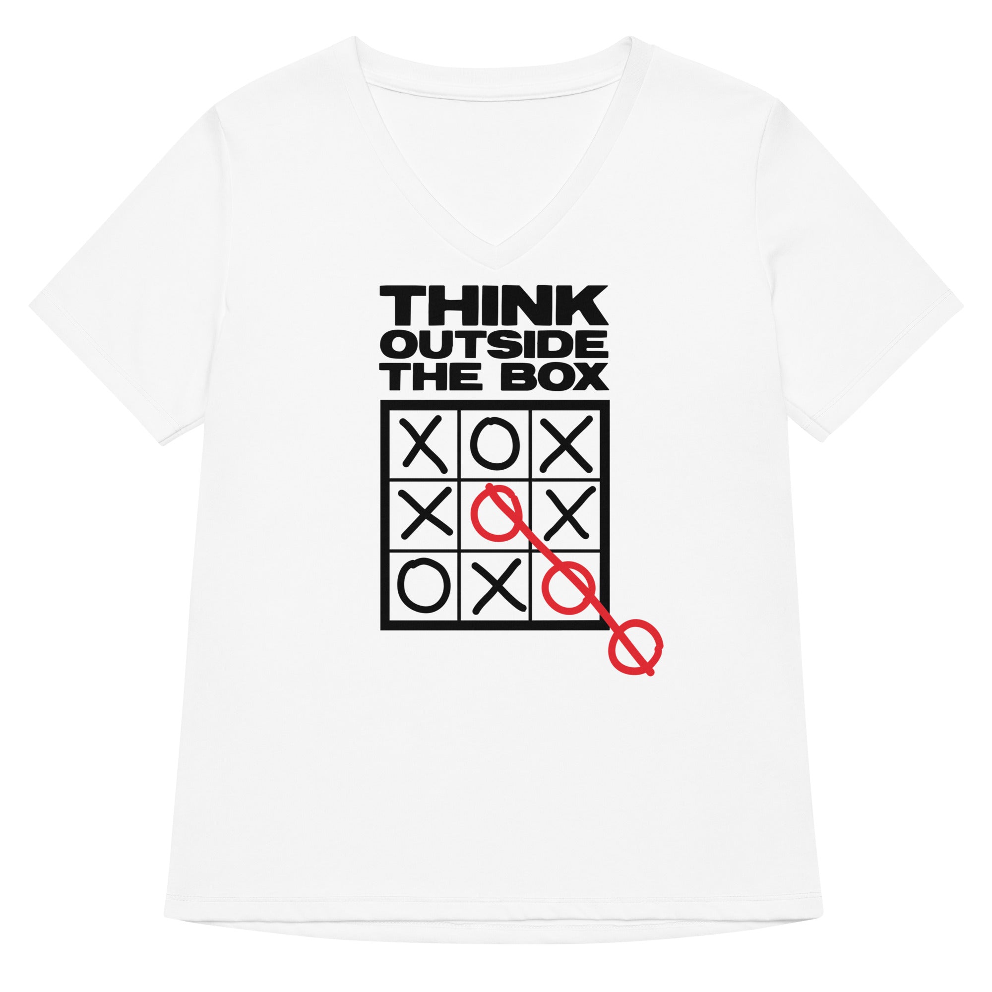 Think Outside The Box Women's V-Neck Tee