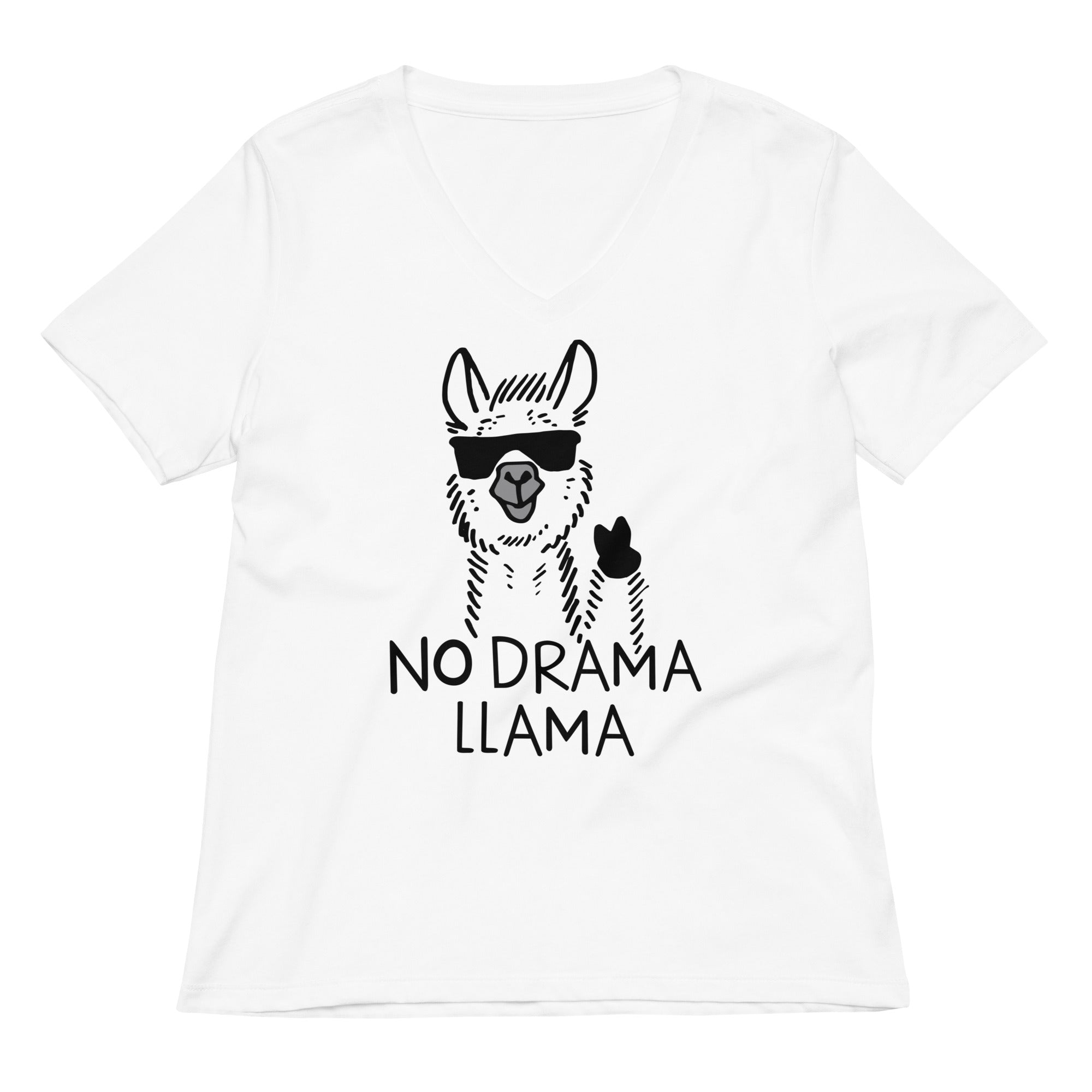 No Drama Llama Women's V-Neck Tee