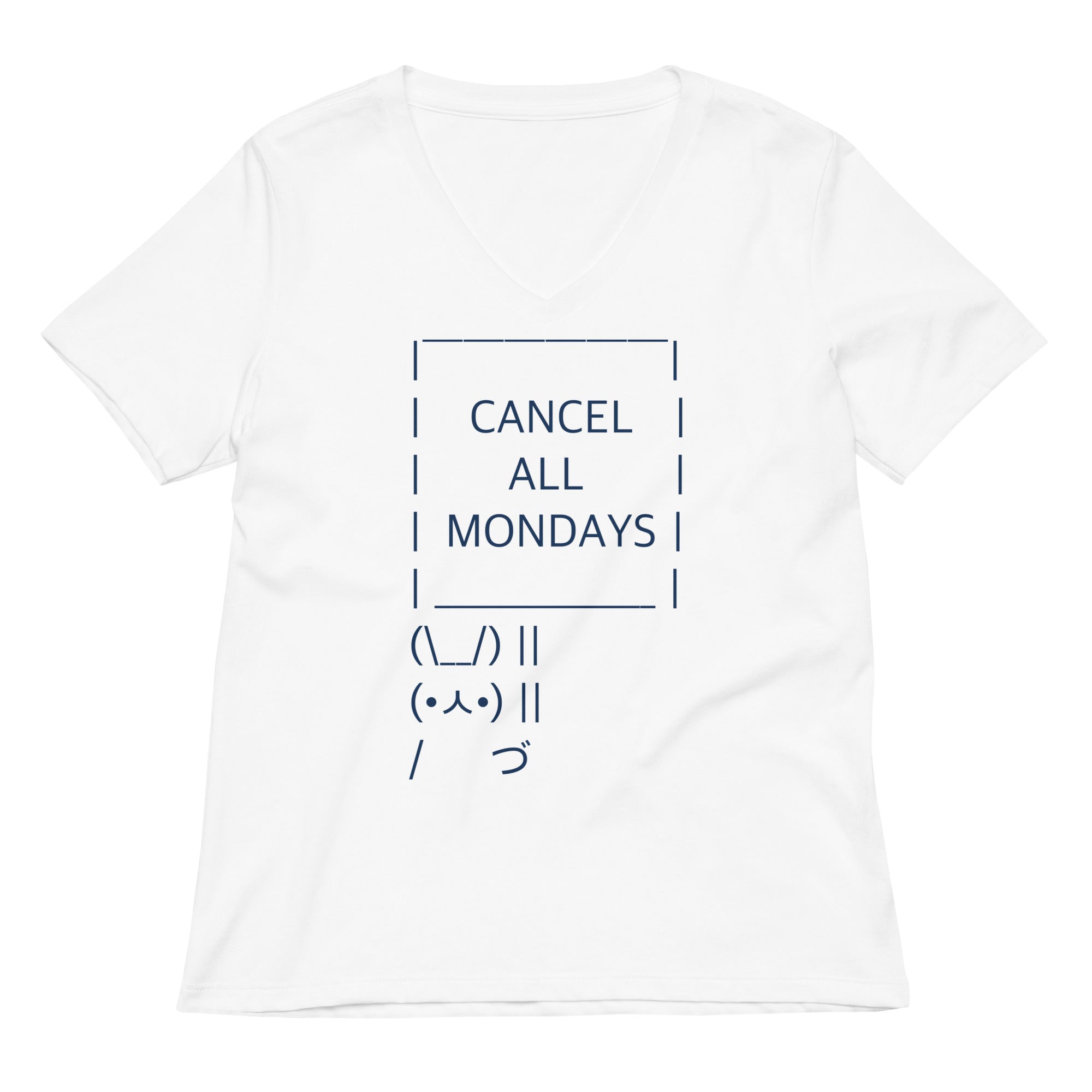 Cancel All Mondays Bunny Women's V-Neck Tee