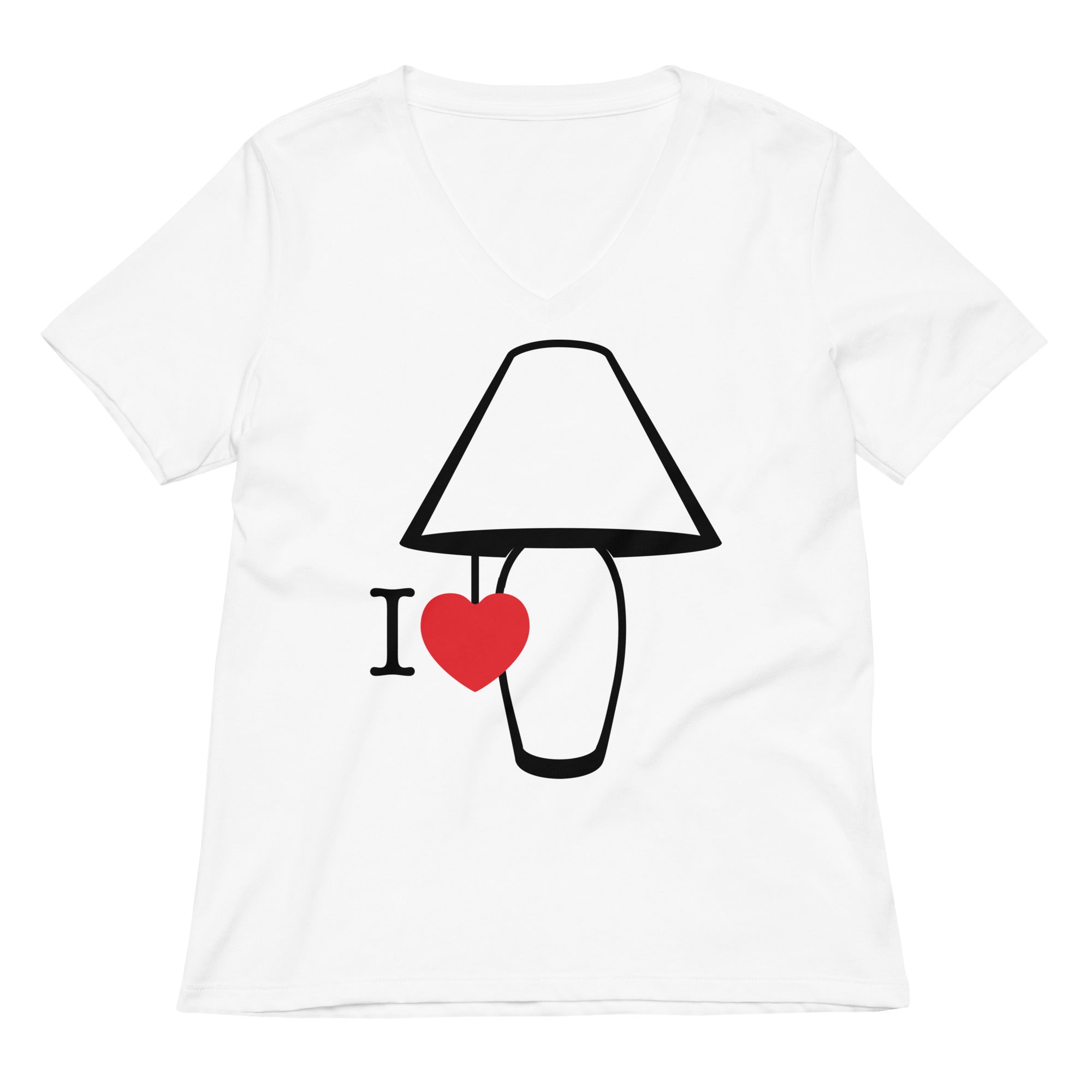 I Love Lamp Women's V-Neck Tee