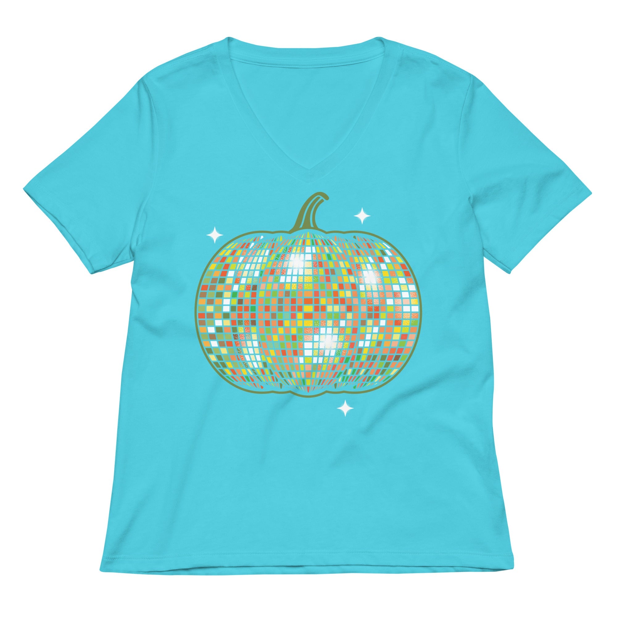 Disco Pumpkin Women's V-Neck Tee