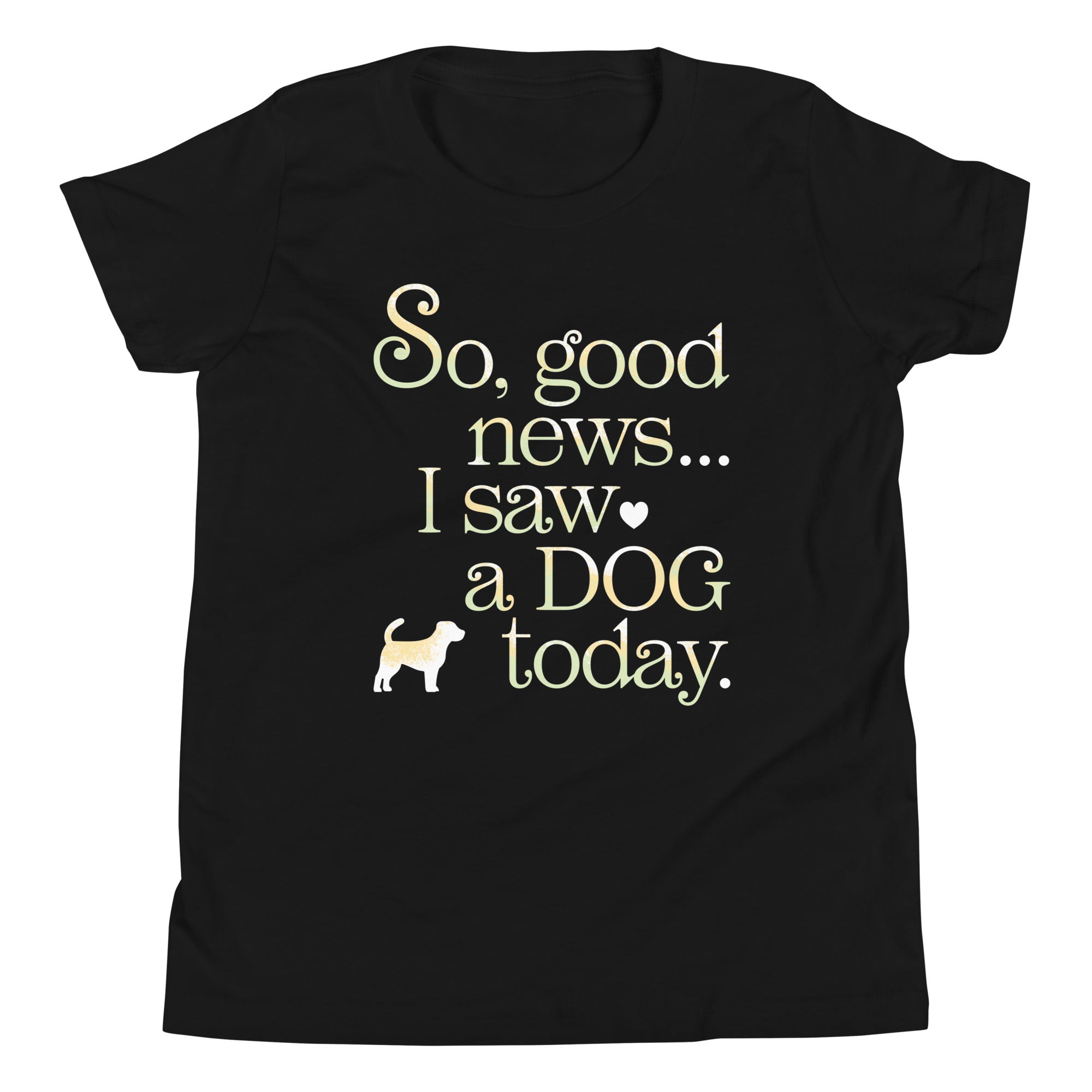 So Good News I Saw A Dog Today Kid's Youth Tee