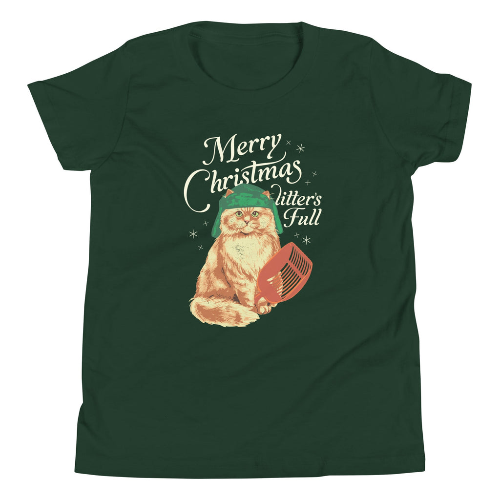 Merry Christmas Litter's Full Kid's Youth Tee
